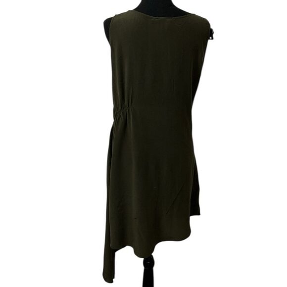 Haute Hippe Olive Green 100% Silk Tunic/Top/Dress(Size Medium) - Picture 5 of 8